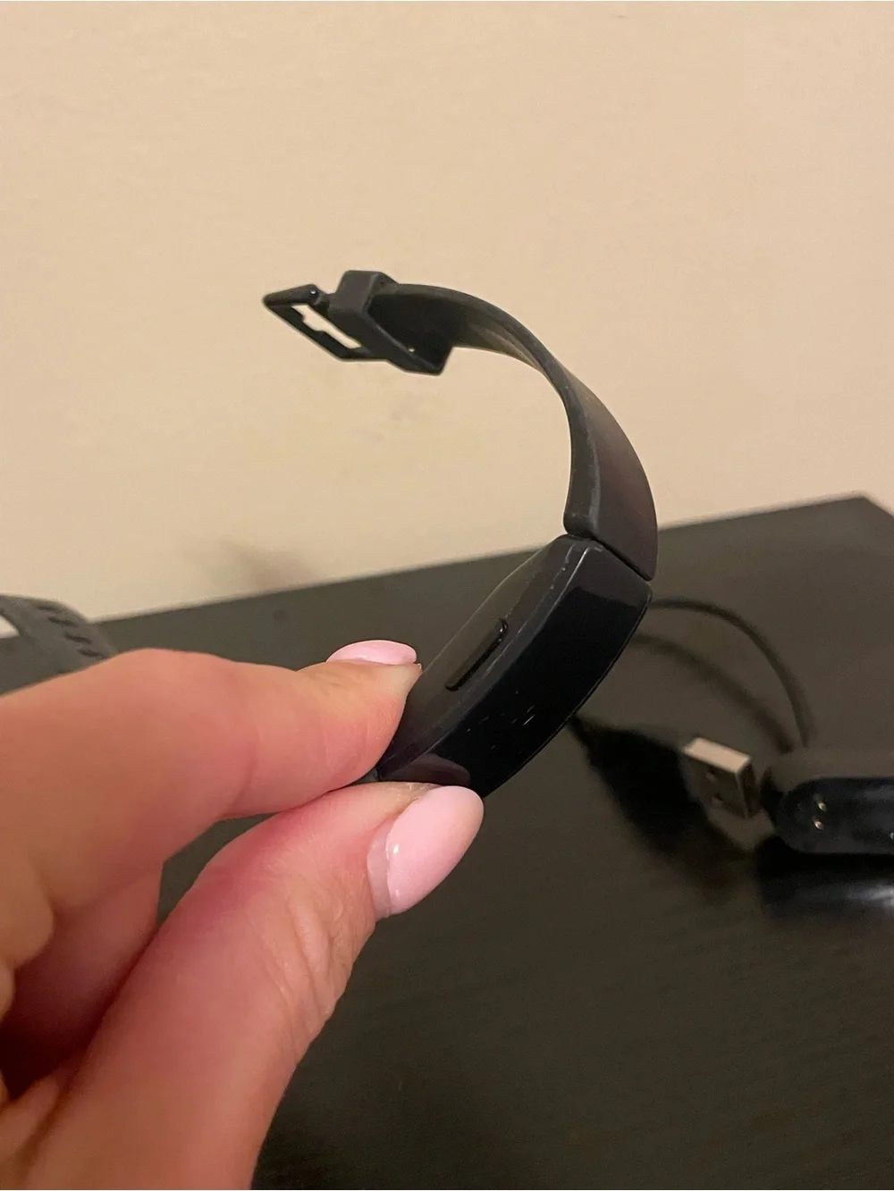 fitbit Black Silicone Fitness Tracker with Slim Display
